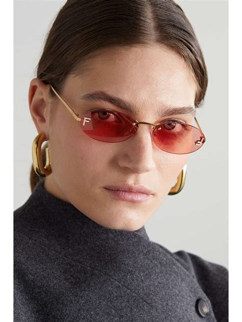 fendi sunglasses animal pink frame